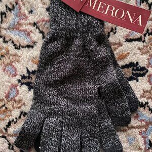 Merona Gloves Touch Screen Compatible Adult Knit Gray NEW NWT
